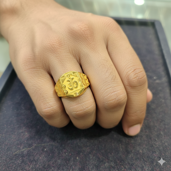 GENTS RING- SIZE:24 (WGT: 3.480 GRAM APPROX) BIS CERTIFIED HUID HALLMARK 916 22KT GOLD GENTS FINGER RING FOR MENS 1 PIECE (REGULAR USE).(RXMRNB)