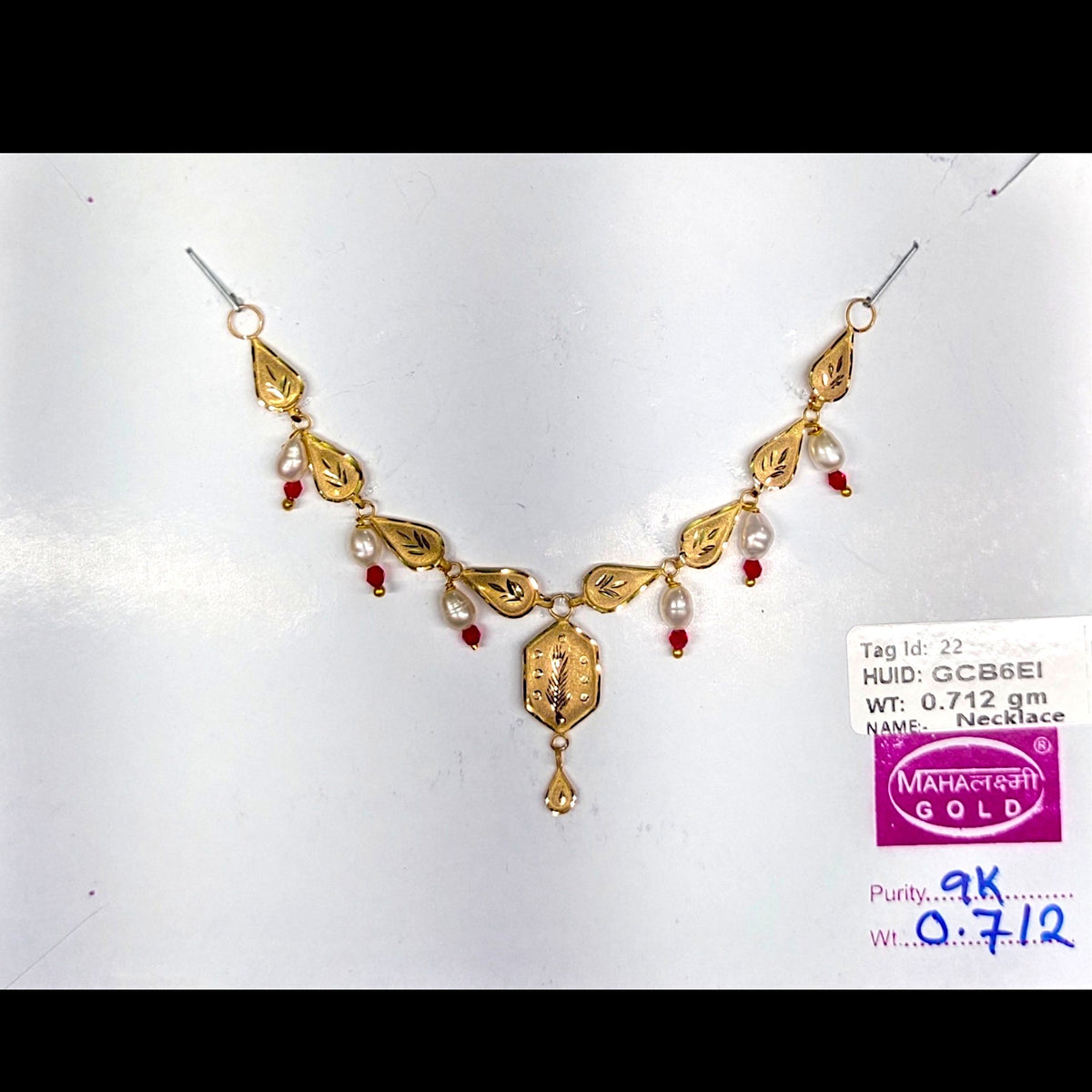GOLD NECKLACE-(WGT: 0.712 GM APPROX) BIS CERTIFIED HUID HALLMARK 375 9KT GOLD NECKLACE 1 PIECE FOR WOMEN WITH FREE ADJUSTABLE TASSEL. (GCB6EI)