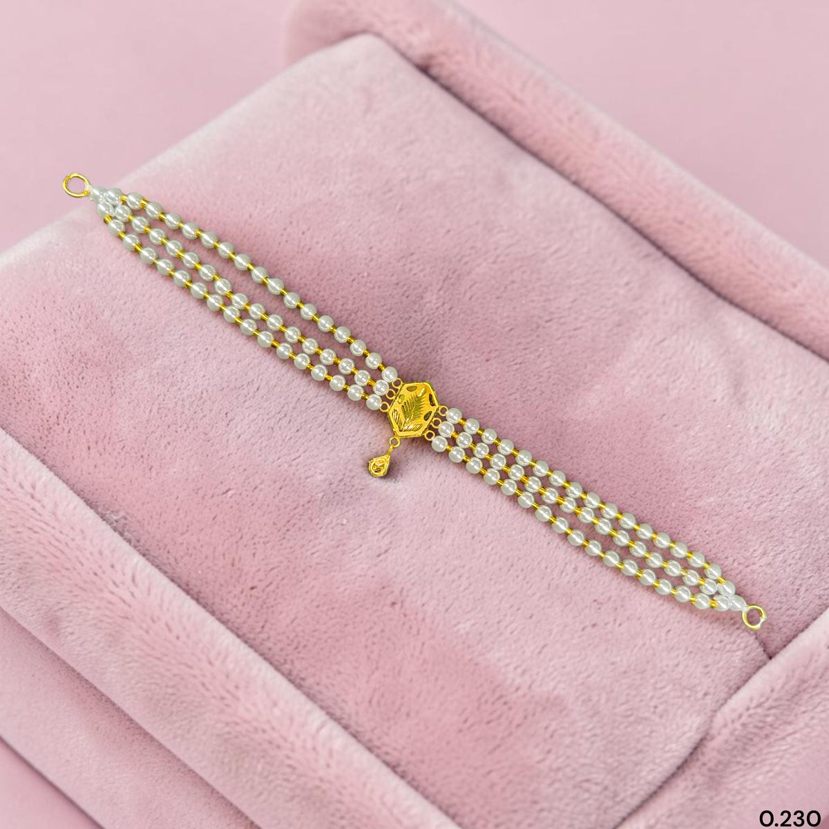 GMC9K- (7KH7NI)-(WGT: 0.230 GM APPROX) BIS CERTIFIED HUID HALLMARK 375 9KT GOLD MOTI CHOKER 1 PIECE WITH ADJUSTABLE TASSEL FOR GIFT IN MARRIAGE.