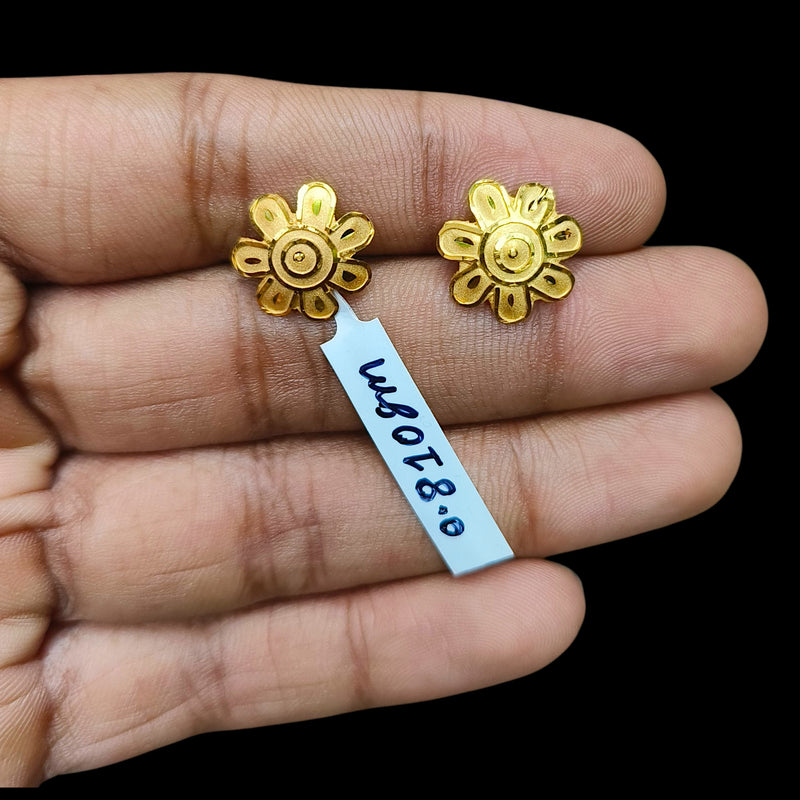 GOLD TOPS- (YAY6UE)-(TL1U7Z) (WGT: 0.810 GM APPROX) BIS CERTIFIED HUID HALLMARK 375 9KT GOLD TOPS 1 PAIR BEST FOR MARRIAGE GIFT.