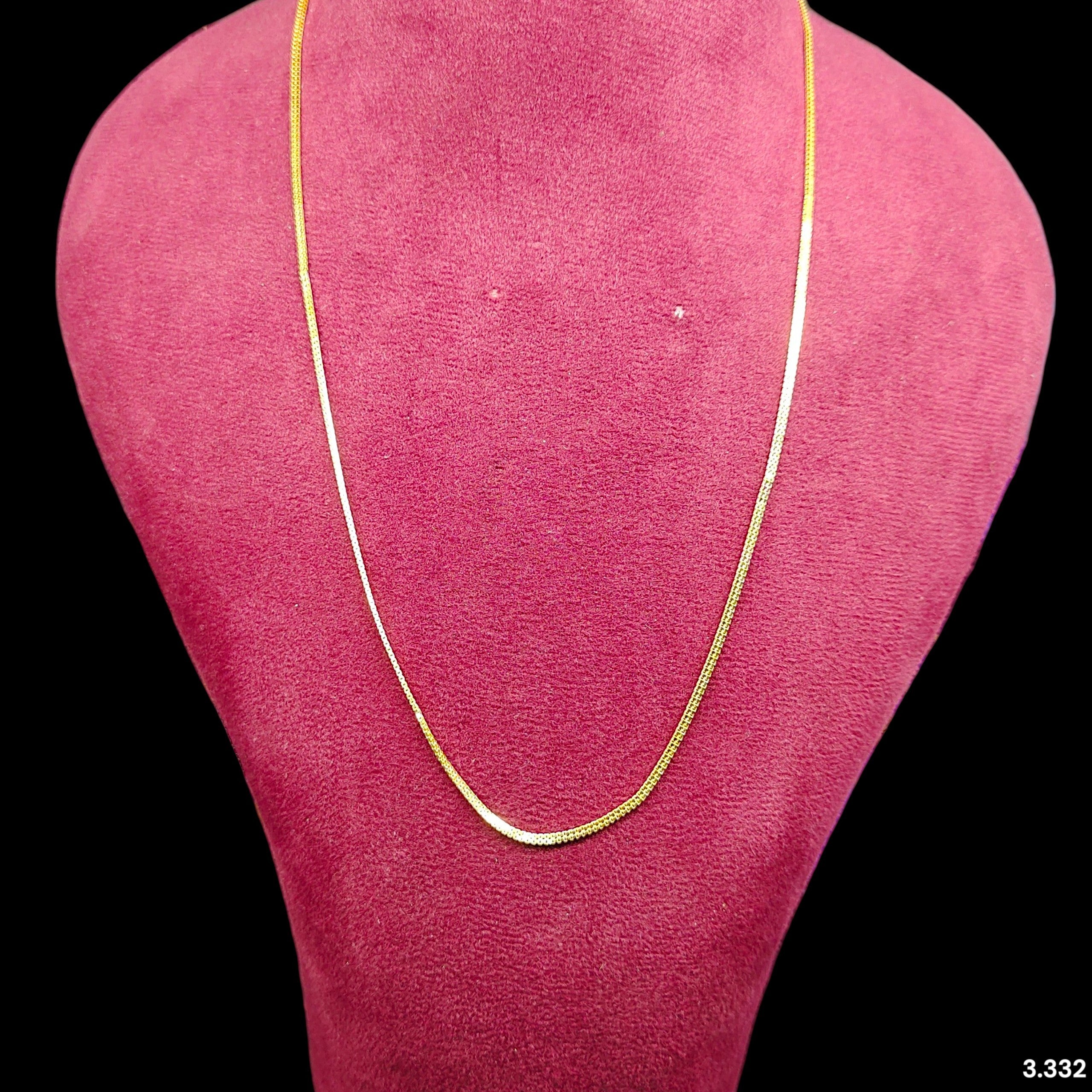 GOLD CHAIN- (WGT: 3.332 GM APPROX) BIS CERTIFIED HUID HALLMARK 9KT GOLD CHAIN (20 INCH) 1 PIECE FOR UNISEX.