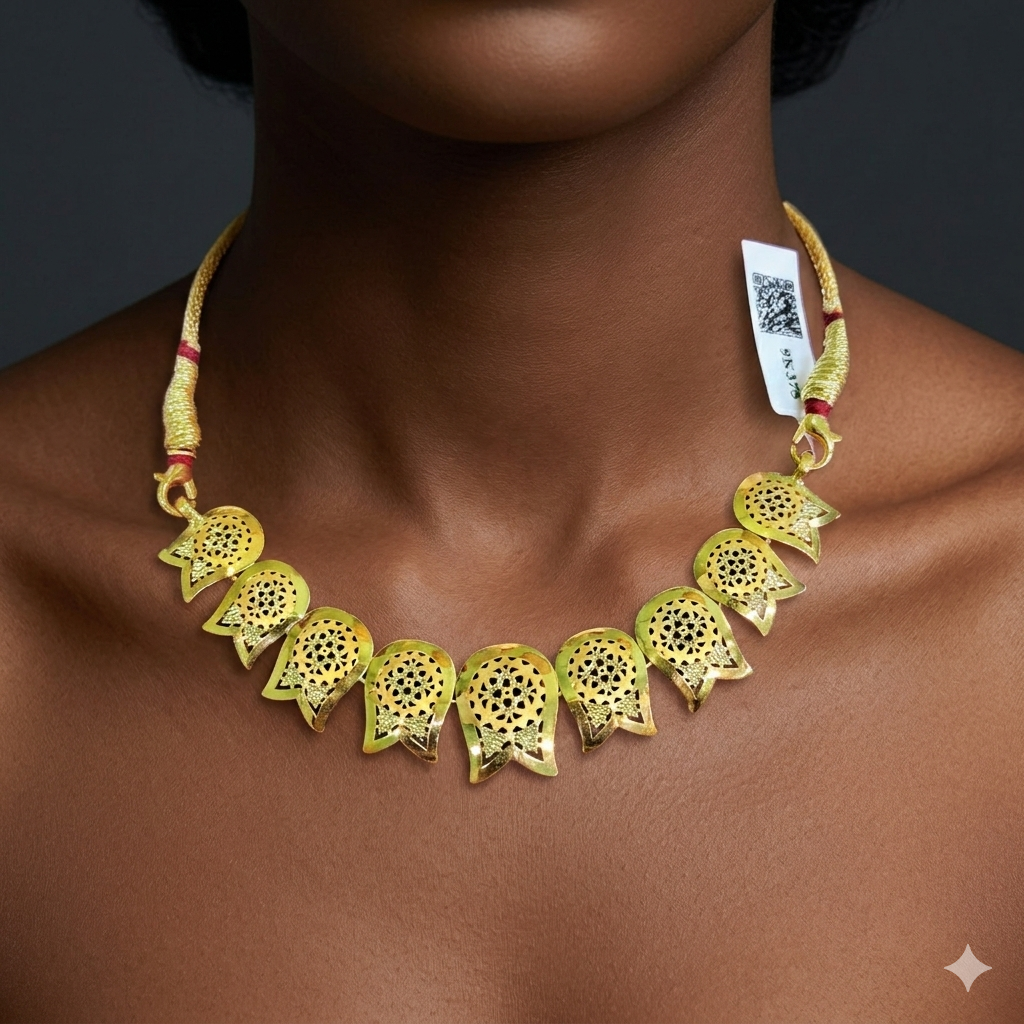 GOLD CHOKER NECKLACE -(WGT: 5.750 GM APPROX) BIS CERTIFIED HUID HALLMARK 9KT GOLD NECKLACE 1 PIECE FOR WOMEN.