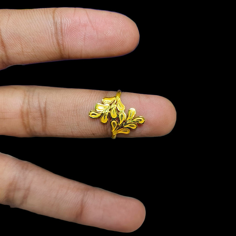 LADIES RING- (SZLDR6)-(SIZE: 15 ) WGT: 1.150 GM APPROX BIS CERTIFIED HUID HALLMARK 916 22KT GOLD RING FOR WOMEN 1 PIECE.
