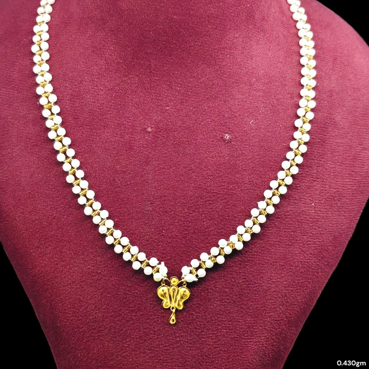 GMP22K- WGT: 0.430 GM APPROX CERTIFIED BIS HUID HALLMARK 916 22KT GOLD MOTI PENDANT 1 PIECE FOR WOMEN.