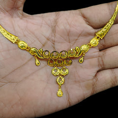 GCN22K- (GE9CWC)-(WGT: 3.550 APPROX) BIS CERTIFIED HUID HALLMARK 916 22KT GOLD NECKLACE 1 PIECE WITH FREE ADJUSTABLE TASSEL FOR WOMEN.