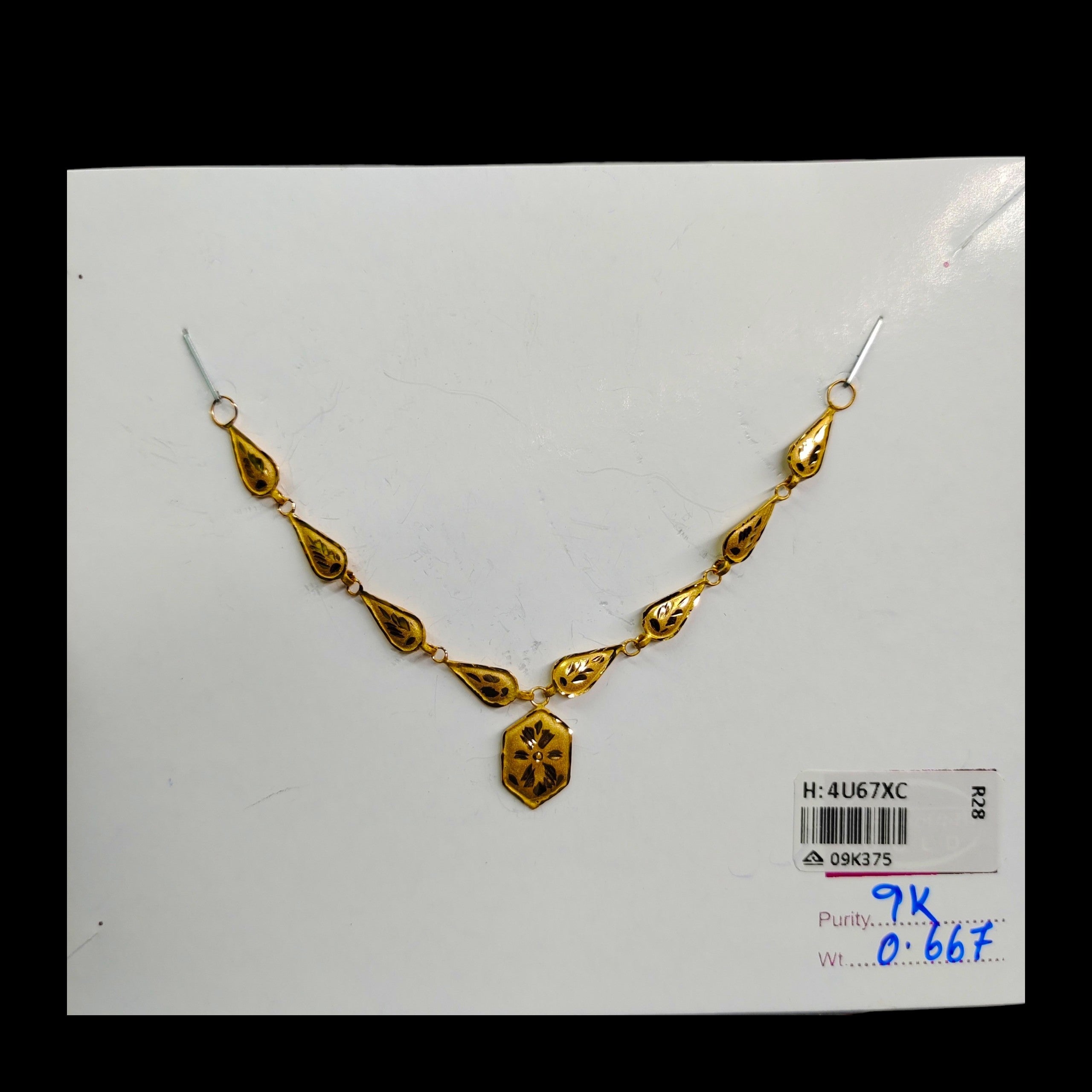 GOLD CHOKER NECKLACE-(WGT: 0.667 GM APPROX) BIS CERTIFIED HUID HALLMARK 9KT GOLD NECKLACE 1 PIECE FOR WOMEN.