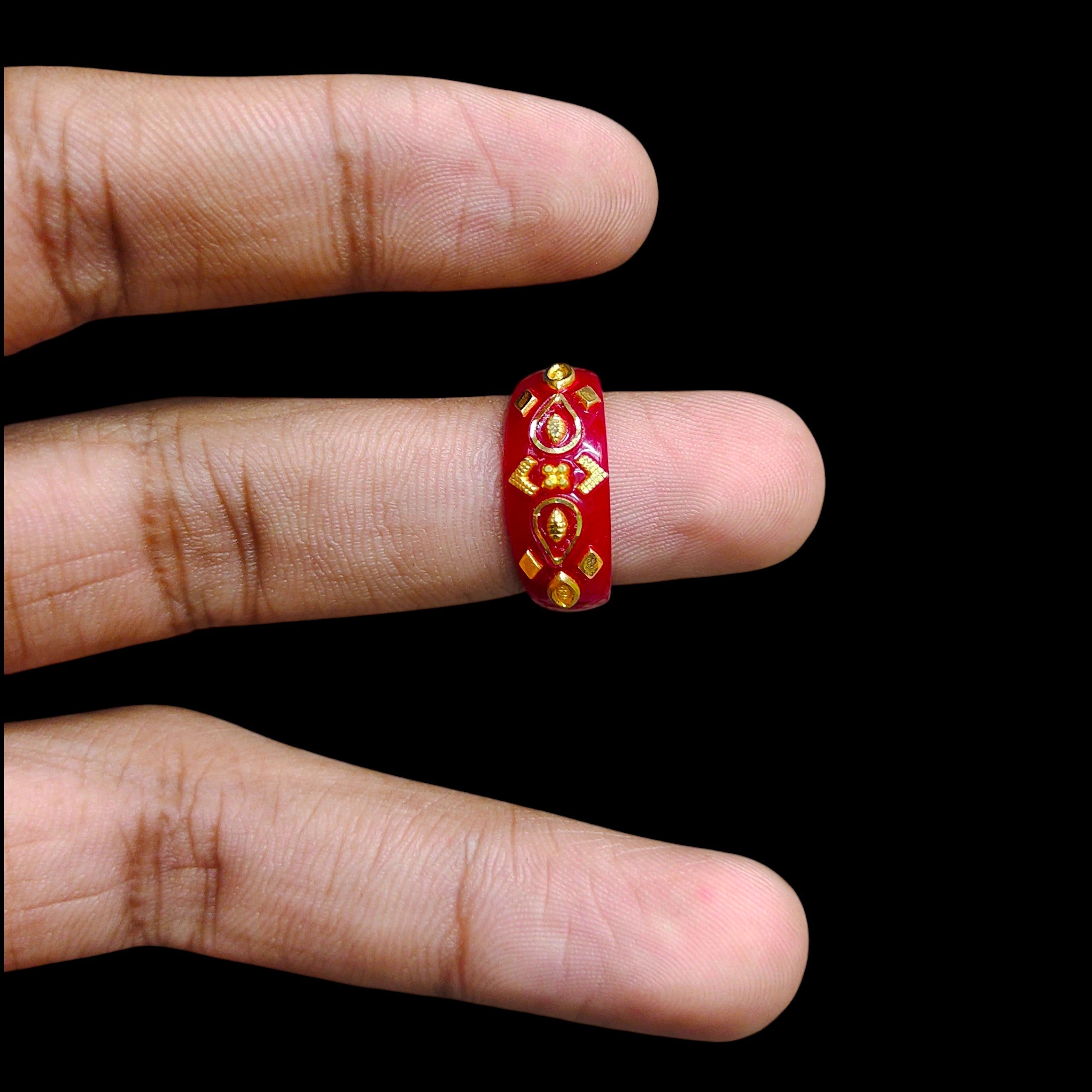 POLA RING-SIZE 9 (WGT: 0.350 GM APPROX) CERTIFIED BIS HALLMARK 916 22KT GOLD POLA RING 1 PIECE (BEST FOR DAILY WEAR OR GIFTING YOUR LOVE ONE).