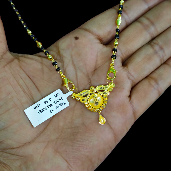 GOLD PENDANT- WGT: 0.580 GM APPROX 22KT HUID HALLMARK GOLD PENDANT MANGALSUTRA 1 PIECE WITH TASSEL.