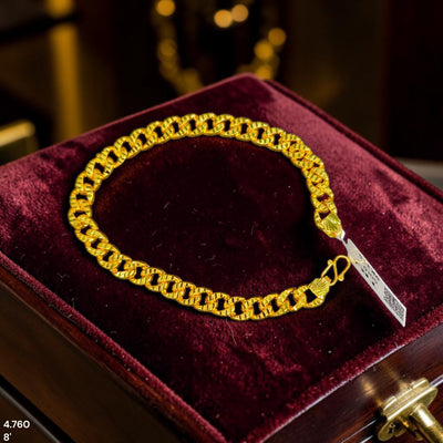 GOLD WRISLET- (YTVVT1)-(SIZE 8")-(WGT: 4.760 GM APPROX) BIS CERTIFIED HUID HALLMARK 9KT GOLD WRISTLET (BRACELET) 1 PIECE FOR MEN.