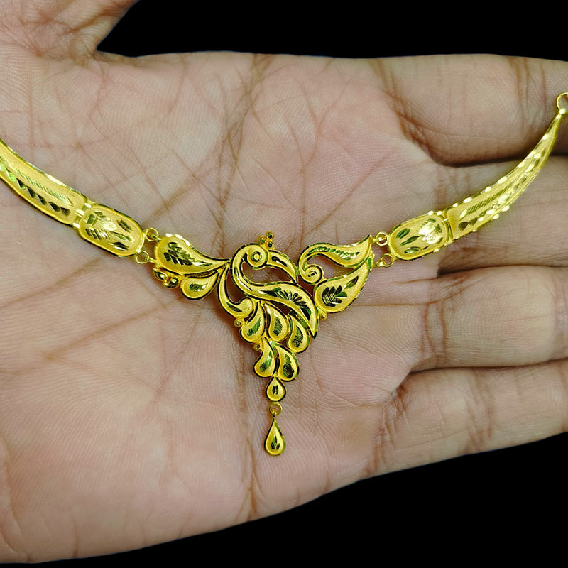 GCN22K- (DH16EY)-(WGT: 2.600 APPROX) BIS CERTIFIED HUID HALLMARK 916 22KT GOLD NECKLACE 1 PIECE WITH FREE ADJUSTABLE TASSEL FOR WOMEN.