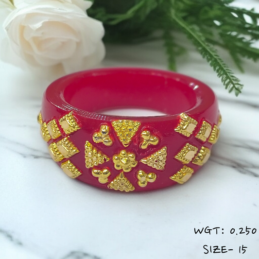 (GPR) TRJ (SIZE: 15) WGT: 0.250 GM APPROX (50 TONCH) KDM GOLD POLA RING FOR WOMEN 1 PIECE FOR GIFT (SOLD ON MRP)