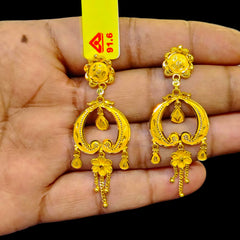 GOLF EARRINGS- BIS CERTIFIED WGT: 4.540 GM APPROX HUID HALLMARK 916 22KT GOLD EARRINGS KANBALA 1 PAIR FOR WOMEN. (VL5UBV)-(CX3BDE)