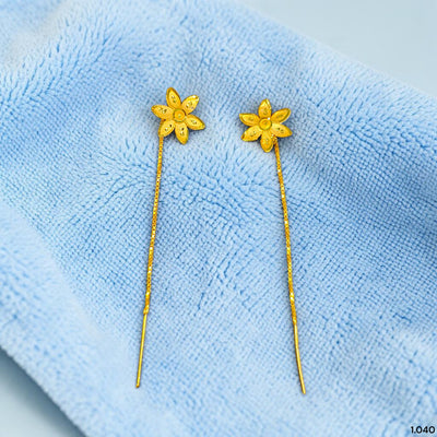 GOLD SUIDHAGA- (PBWSDP)-(XHQCE1) (WGT: 1.040 GM APPROX) BIS CERTIFIED HUID HALLMARK 9KT GOLD SUIDHAGA EARRINGS (1 PAIR) FOR WOMEN.