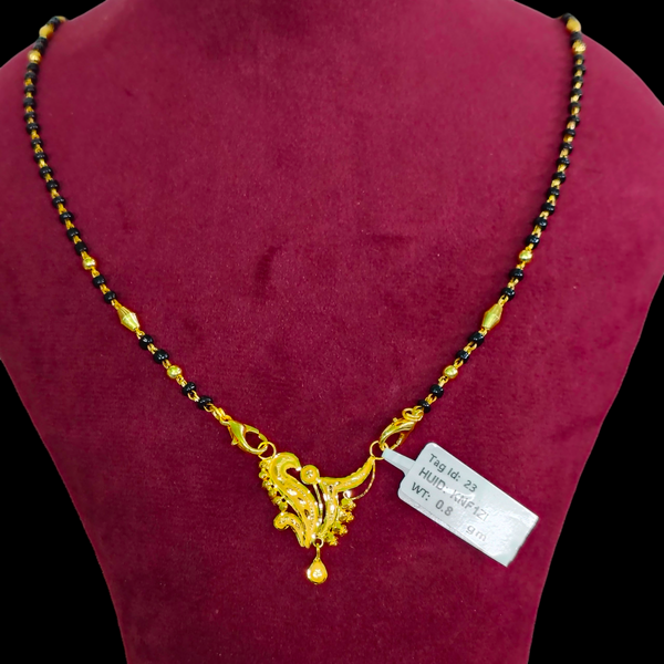 GPM22K- WGT: 0.800 GM APPROX 22KT HUID HALLMARK GOLD PENDANT MANGALSUTRA 1 PIECE WITH TASSEL. (KNF1ZI)