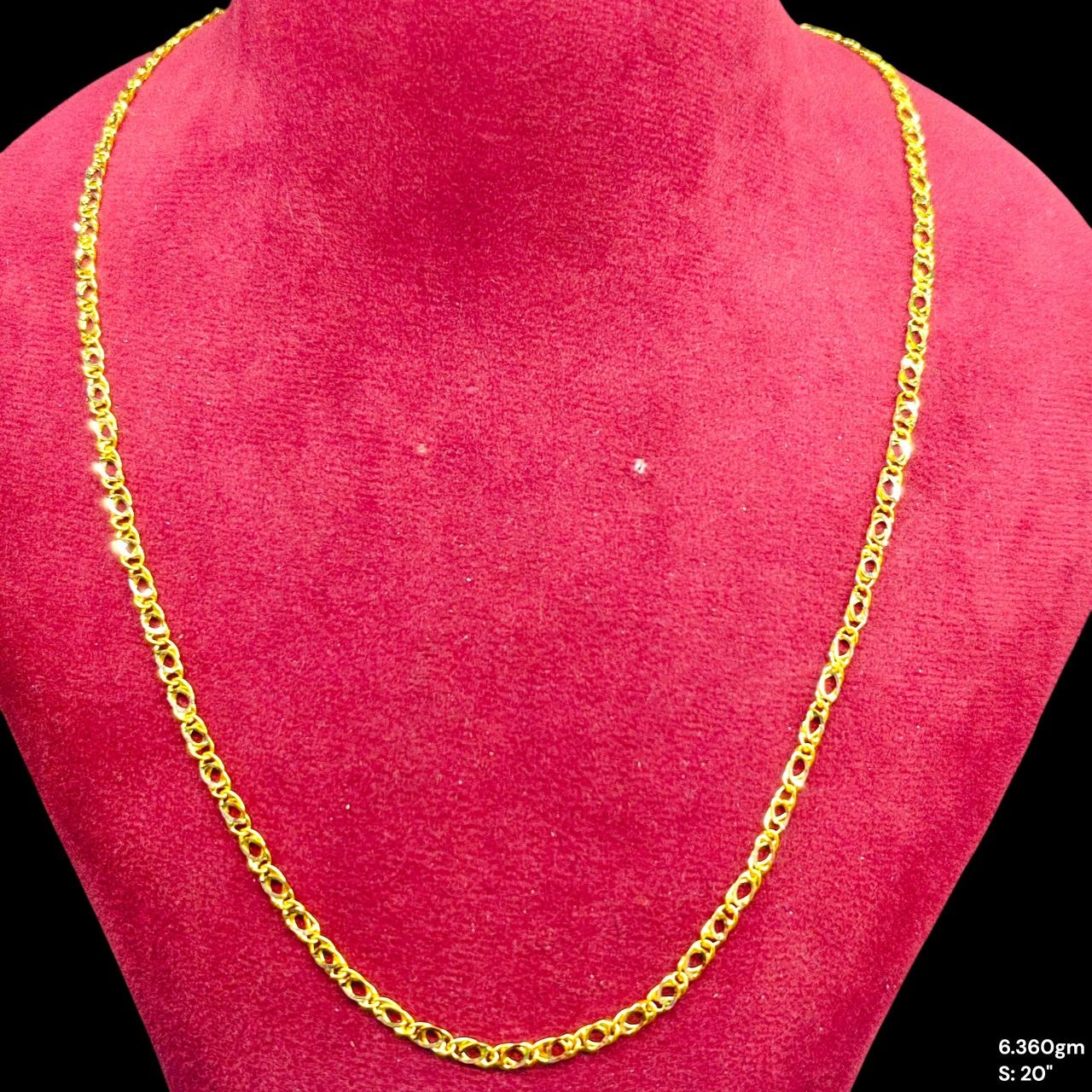 GOLD CHAIN- (WGT: 6.360 GM APPROX) BIS CERTIFIED HUID HALLMARK 9KT GOLD CHAIN (20 INCH) 1 PIECE FOR UNISEX.