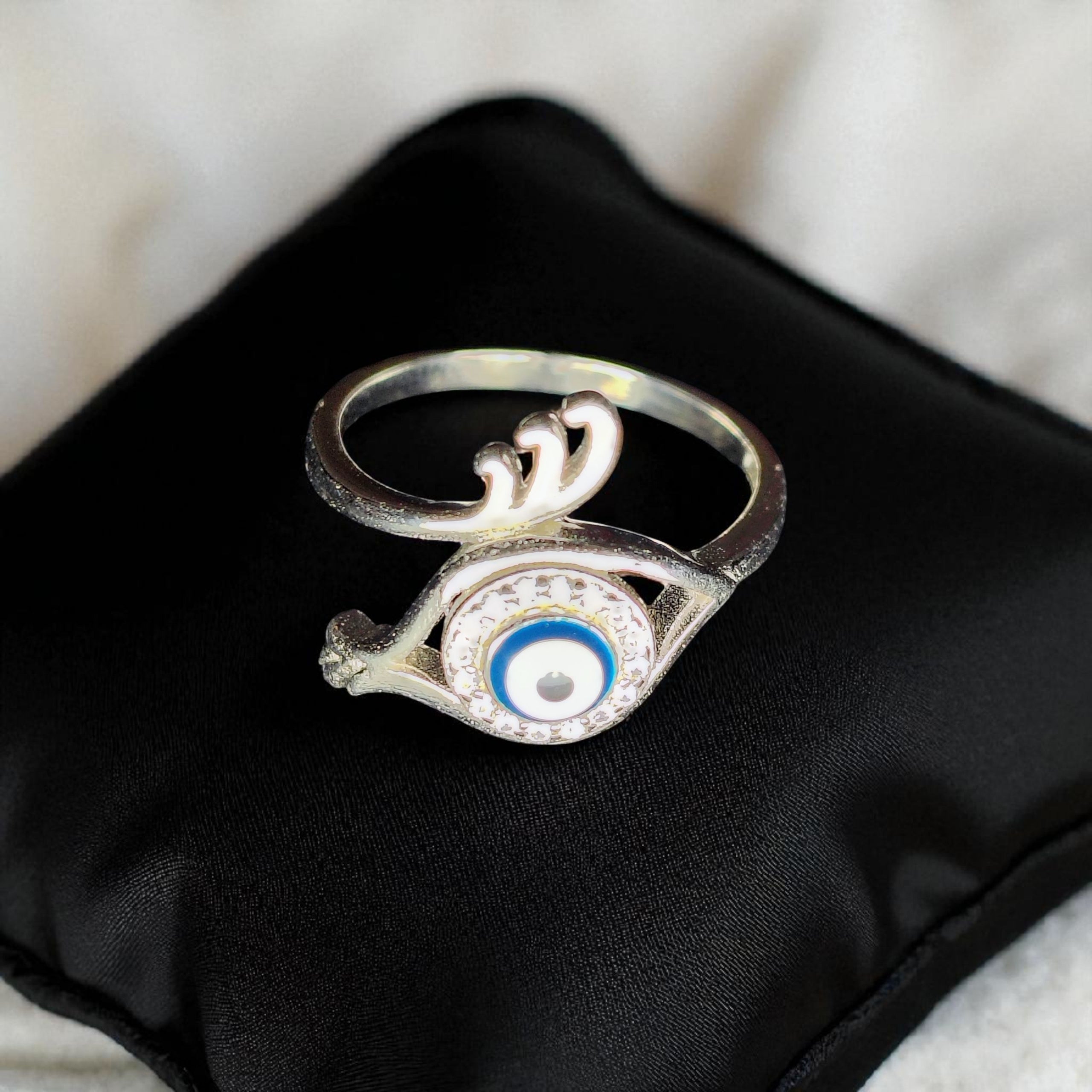 (PROTECT IN STYLE) EVIL EYE BANKOK IMPORTED BIS CERTIFIED HALLMARK 925 SILVER RING FOR WOMEN 1 PIECE- GET ANY DESIGN AS PER AVAILABLITY (SOLD ON MRP)
