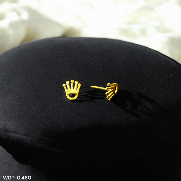 BABY JEWELLERY STUD EARRING- TRJ BABY TOPS WGT: 0.460 GM APPROX BIS CERTIFIED HUID HALLMARK 9KT GOLD STUD EARRINGS FOR WOMEN 1 PAIR FOR REGULAR USE.