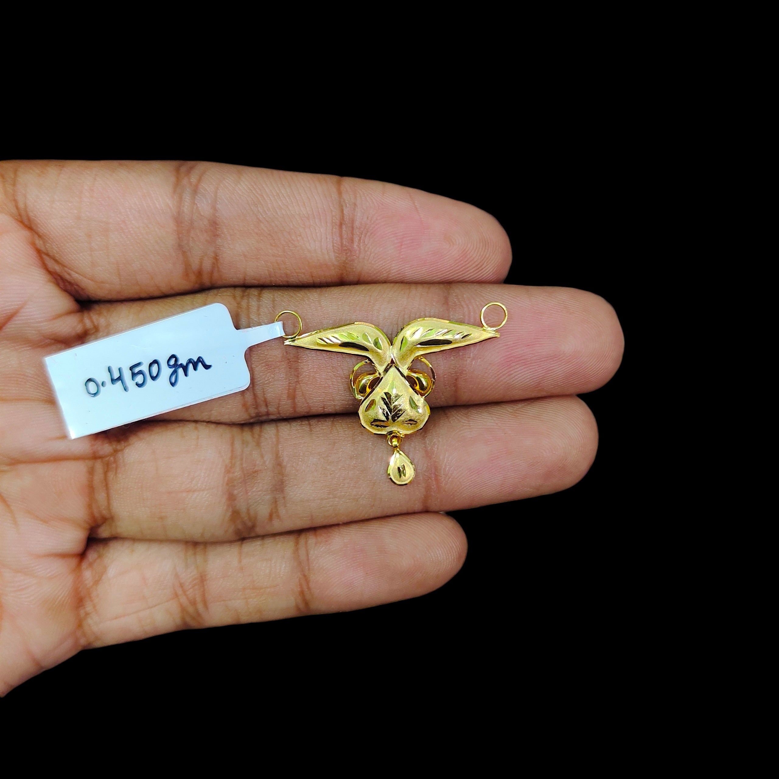GOLD PENDANT- (WGT: 0.450 GM APPROX) BIS CERTIFIED HUID HALLMARK 375 9KT GOLD PENDANT FOR WOMEN 1 PIECE WITH FREE MANGALSUTRA & TASSEL.