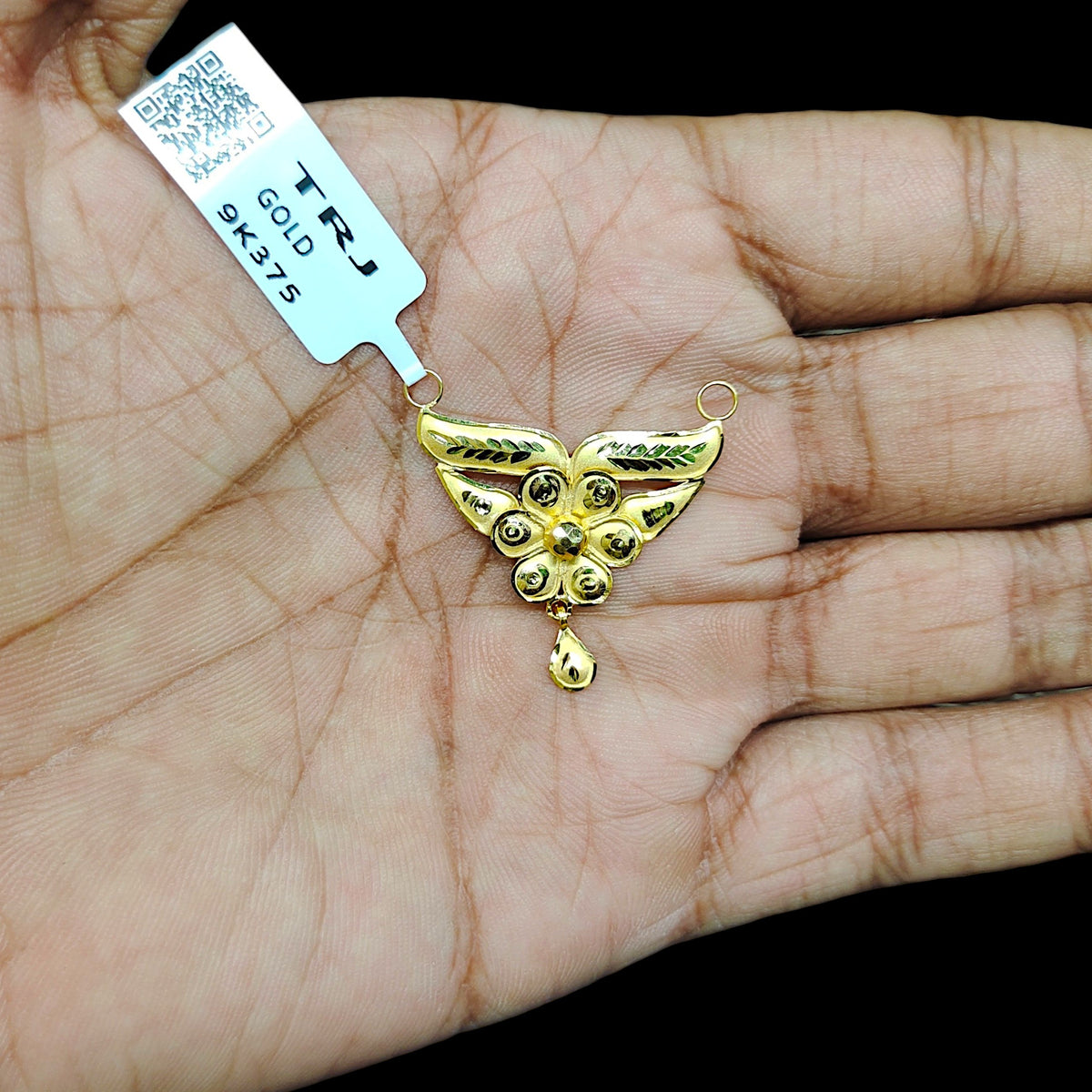 GPM9K- (WGT: 0.700 GM APPROX) BIS CERTIFIED HUID HALLMARK 375 9KT GOLD PENDANT FOR WOMEN 1 PIECE WITH FREE MANGALSUTRA & TASSEL. (AR7SQD)
