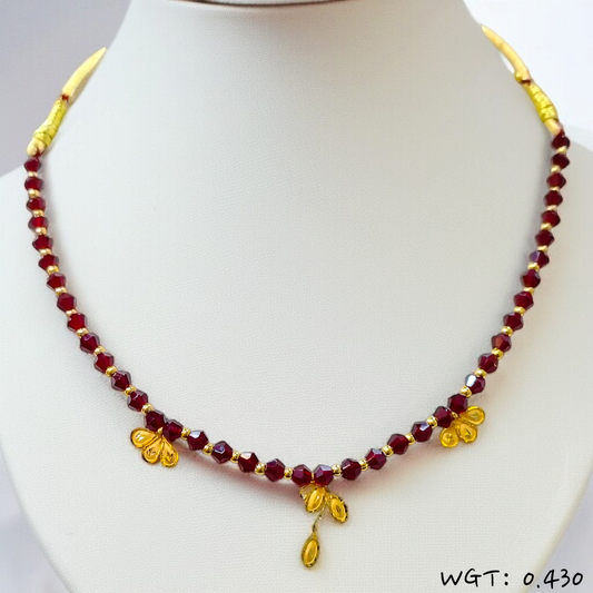 TRJ WGT: 0.430 GM APPROX KDM GOLD SELIHAR 1 PIECE WITH ADJUSTABLE TASSEL FOR GIFT PURPOSE (50TONCH).