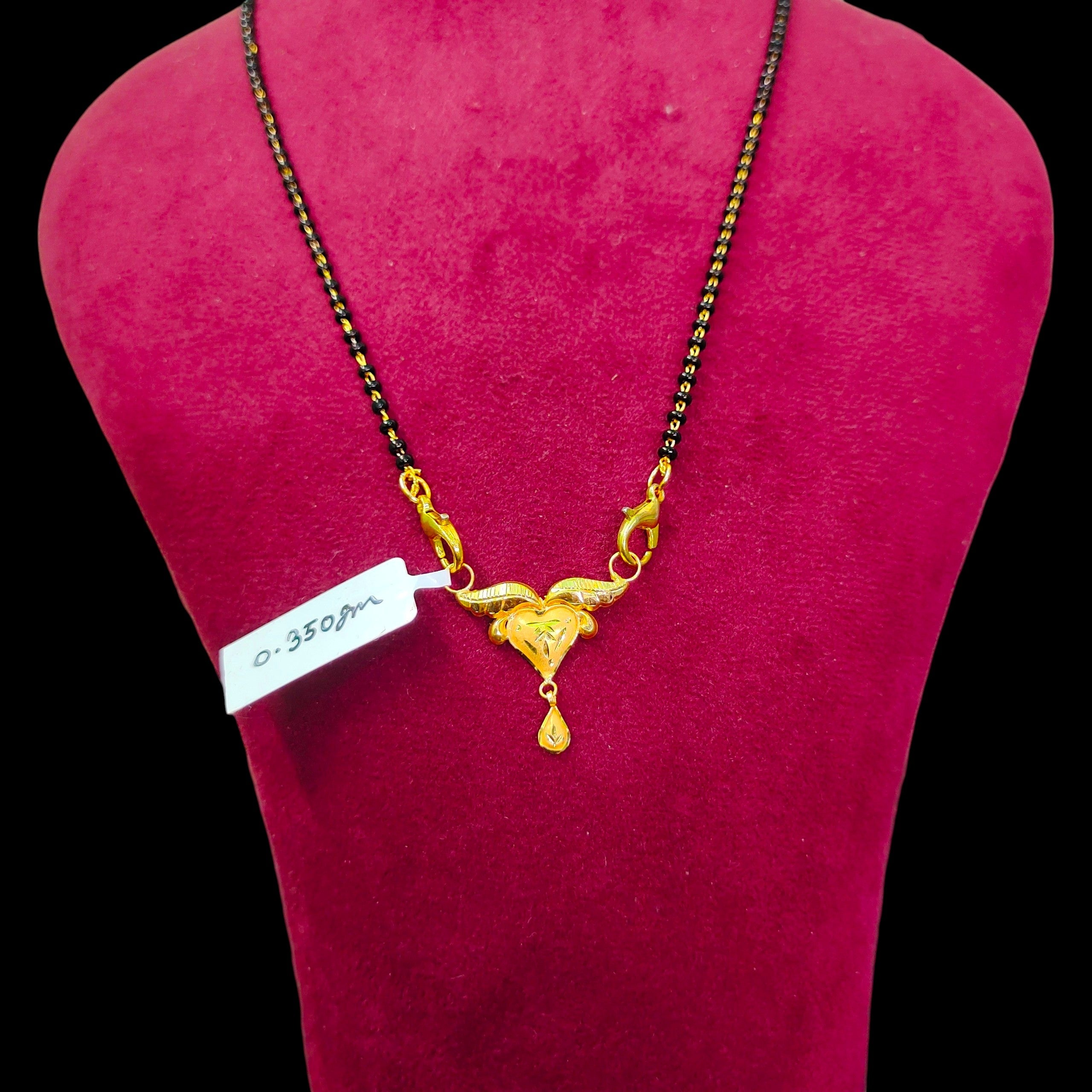 GOLD PENDANT- (WGT: 0.350 GM APPROX) BIS CERTIFIED HUID HALLMARK 375 9KT GOLD PENDANT FOR WOMEN 1 PIECE WITH FREE MANGALSUTRA & TASSEL.