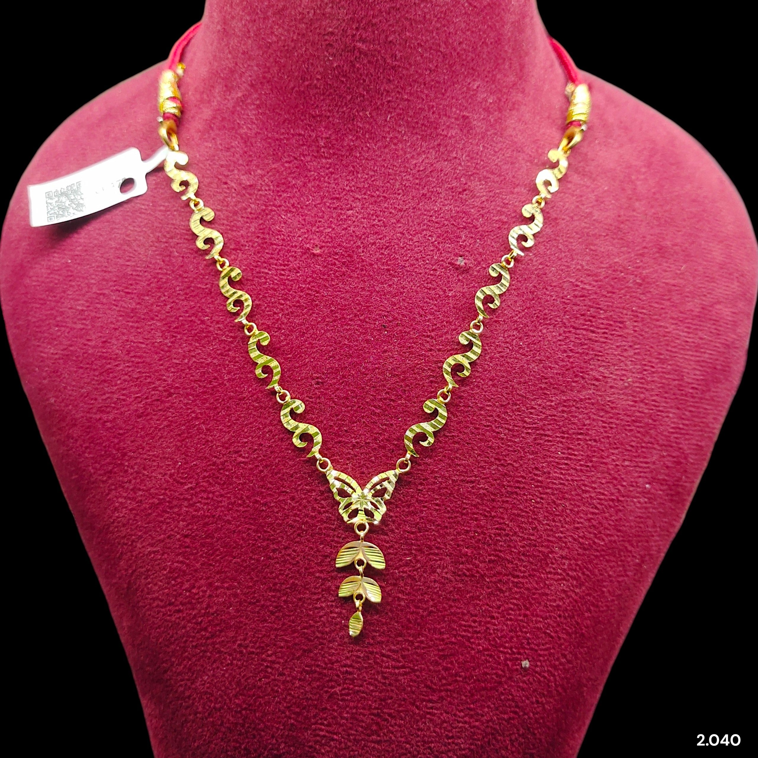 GOLD NECKLACE -(WGT: 2.040 GM APPROX) BIS CERTIFIED HUID HALLMARK 375 9KT GOLD NECKLACE 1 PIECE FOR WOMEN.