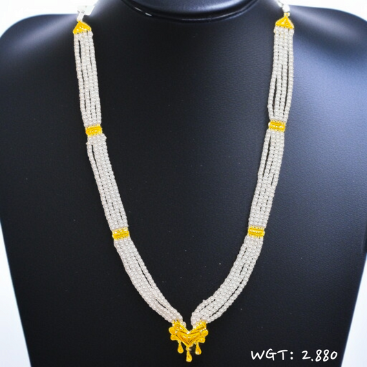 (Copy) (GCN) TRJ WGT: 2.880 GM APPROX 22KT HUID HALLMARK GOLD MOTI SITAHAR 1 PIECE WITH ADJUSTABLE TASSEL.