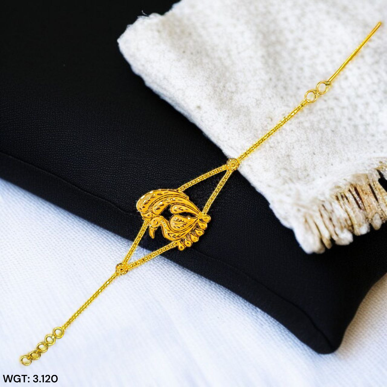 (GMW) RAJLAXMI WGT: 3.120 GM APPROX CERTIFIED BIS HUID HALLMARK 916 22KT GOLD MANTASHA FOR WOMEN (STANDARD ADJUSTABLE SIZE).