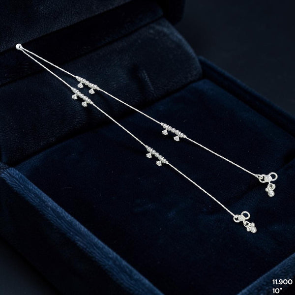 SILVER PAYEL- (A26) (WGT: 11.900 GM APPROX) 625 SILVER PAYEL (ANKLET) 1 PAIR LENGTH: 10