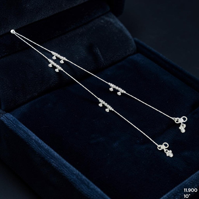 SILVER PAYEL- (A26) (WGT: 11.900 GM APPROX) 625 SILVER PAYEL (ANKLET) 1 PAIR LENGTH: 10