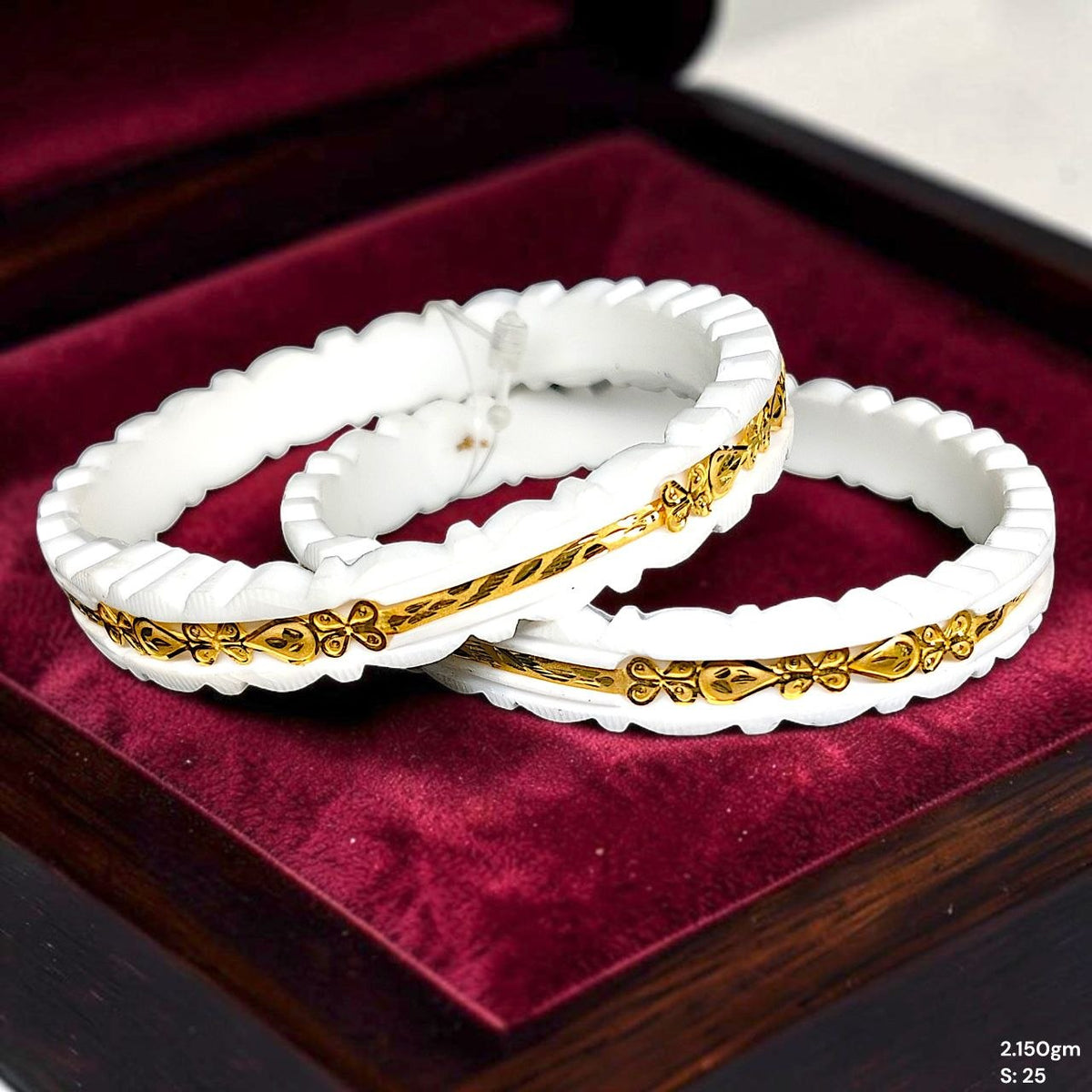 GSB9K- SIZE:25 (WGT: 2.150 GM APPROX) BIS CERTIFIED HUID HALLMARK 375 9KT GOLD SAKHA BADHANO 1 PAIR FOR WOMEN (CHILA PATH DESIGN) NOT FOR REGULAR USE. (I11ZEA)-(TZY2BQ)