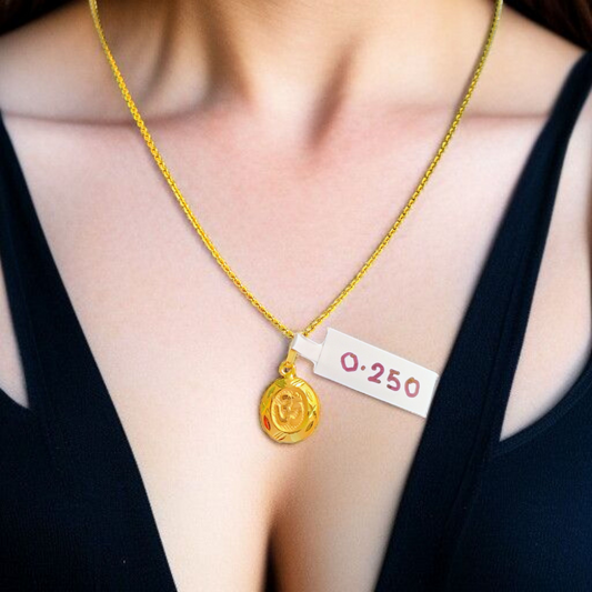 (GLKD) LOCKET WGT: 0.250 GM APPROX KDM GOLD LOCKET 1 PIECE (50 TONCH) WITH ADJUSTABLE TASSEL FOR GIFTING PURPOSE (CHAIN NOT INCLUDED).