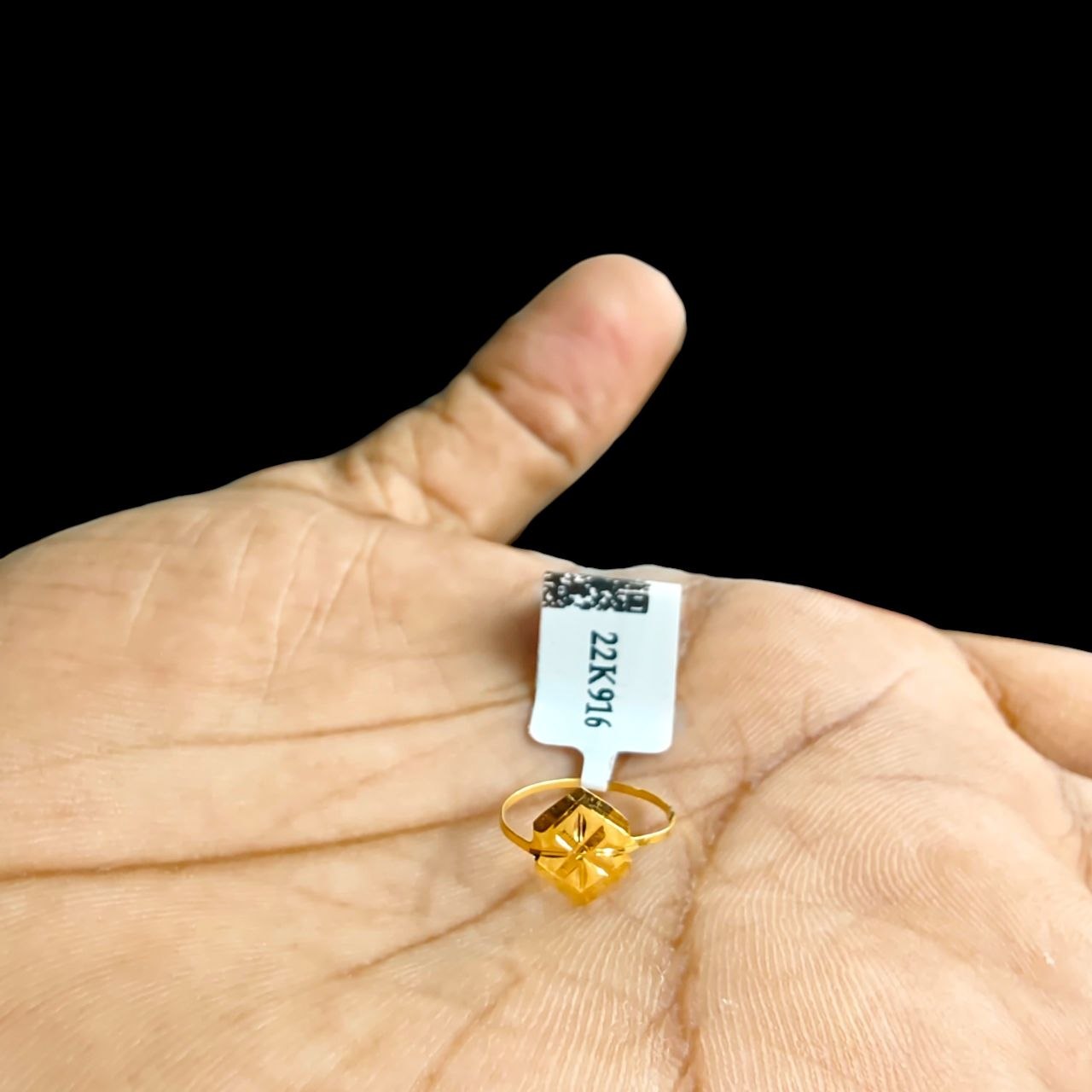 BABY JEWELLERY- TRJ WGT: 0.240 GM APPROX 22KT HUID HALLMARK GOLD BABY FINGER RING 1 PIECE FOR RICE CEREMONY & BIRTHDAY.