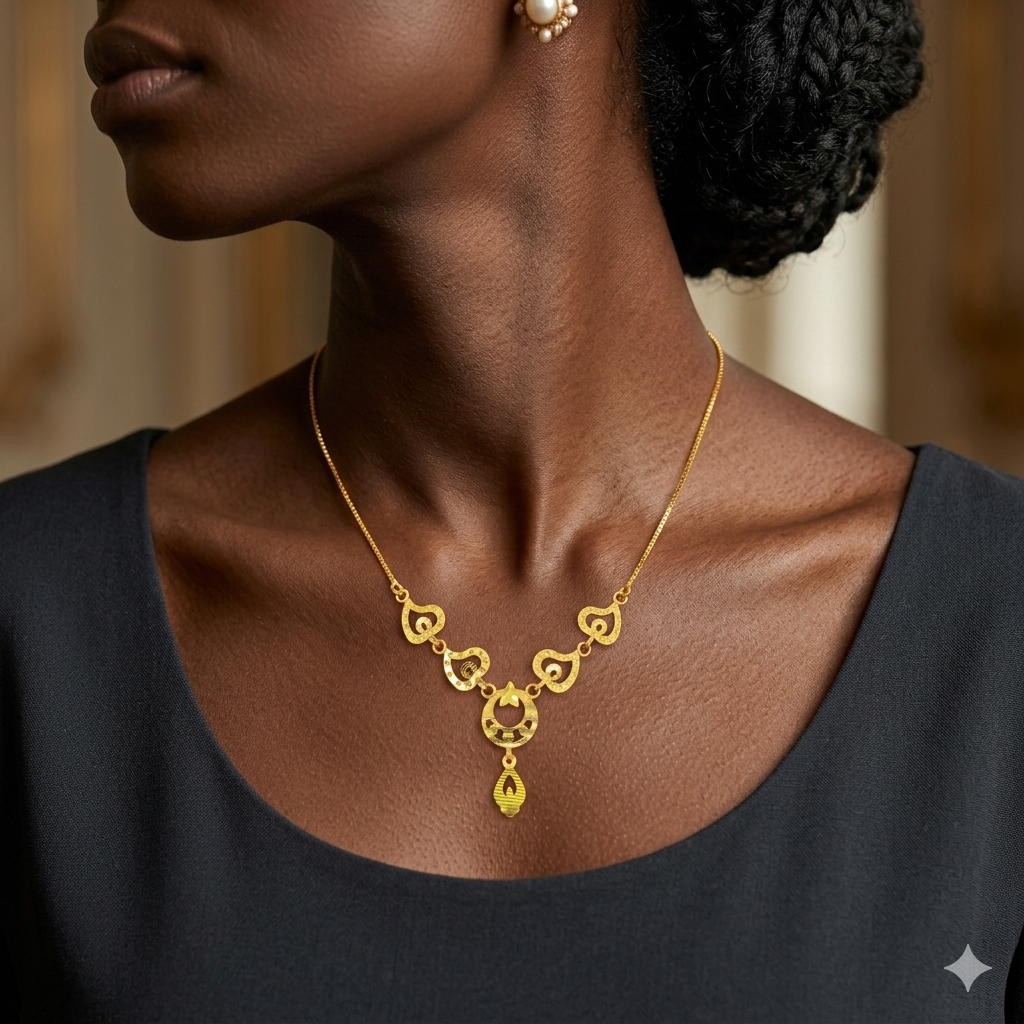 GOLD CHAIN- (WGT: 2.020 GM APPROX) BIS CERTIFIED HUID HALLMARK 9KT GOLD CHAIN WITH PENDANT (17 INCH) 1 PIECE FOR WOMEN.