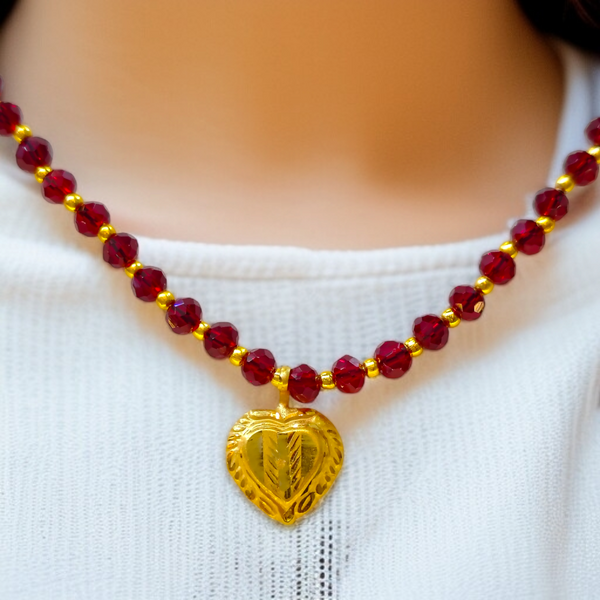 CHILA HEART DESIGN (WGT: 0.220 GM APPROX) KDM GOLD LOCKET 1 PIECE WITH TASSEL (50 TONCH) BEST FOR GIFT IN MARRIAGE.