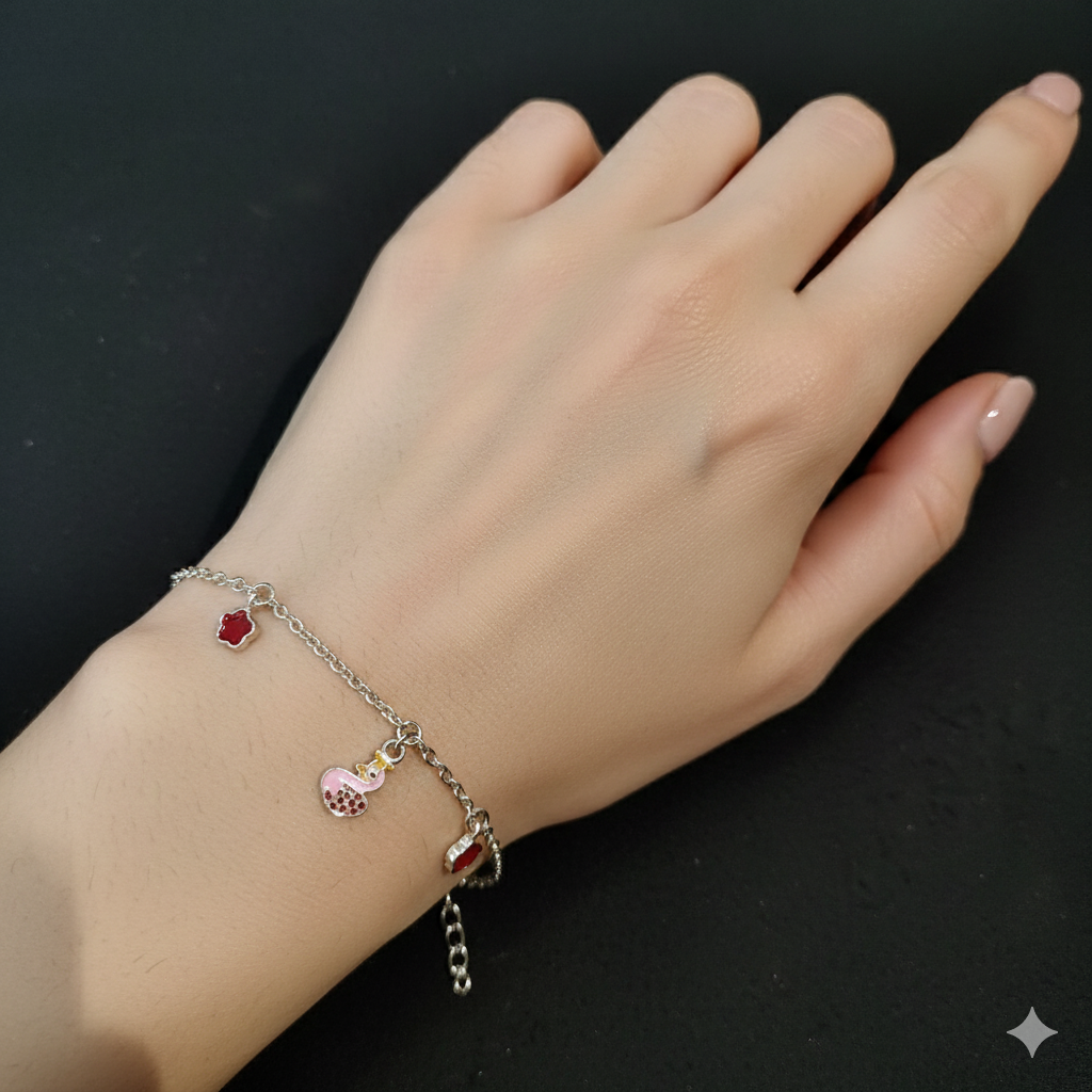 (SLPL) BANKOK IMPORTED 925 SILVER WRISTLET FOR BABY FOR REGULAR USE - BEST OF RICE CEREMONY AND BIRTHDAY (SOLD ON MRP).