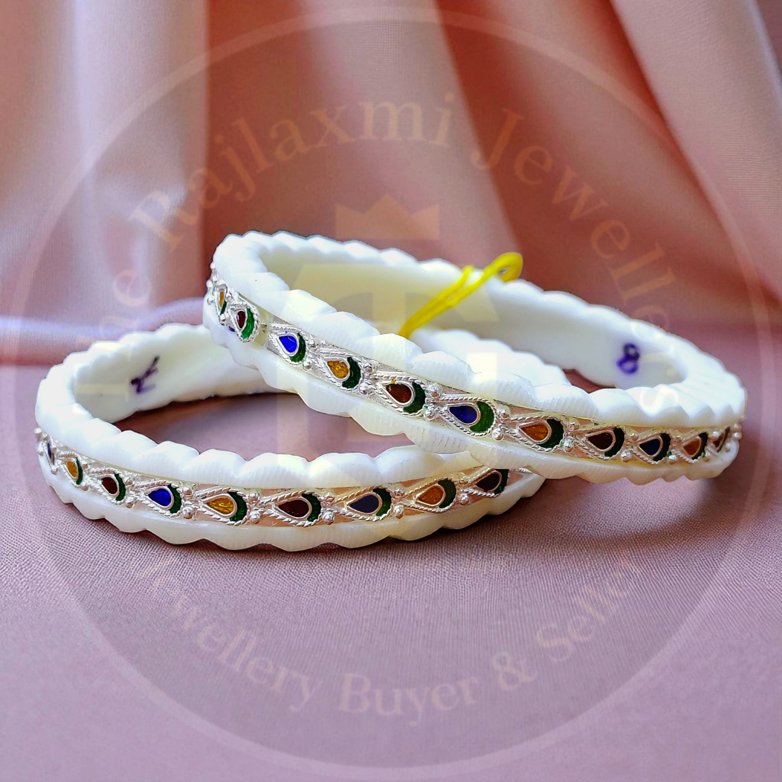 (SSB) CERTIFIED BIS HALLMARK 925 SILVER MANIPUR SAKHA BADHANO BANGLES 1 PAIR FOR REGULAR USE (SOLD AS MRP BY RAJLAXMI).