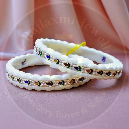 (GREAT FREEDOM SALE) CERTIFIED HALLMARK 925 SILVER MANIPUR SAKHA BADHANO BANGLES 1 PAIR FOR REGULAR USE (SOLD AS MRP BY RAJLAXMI).