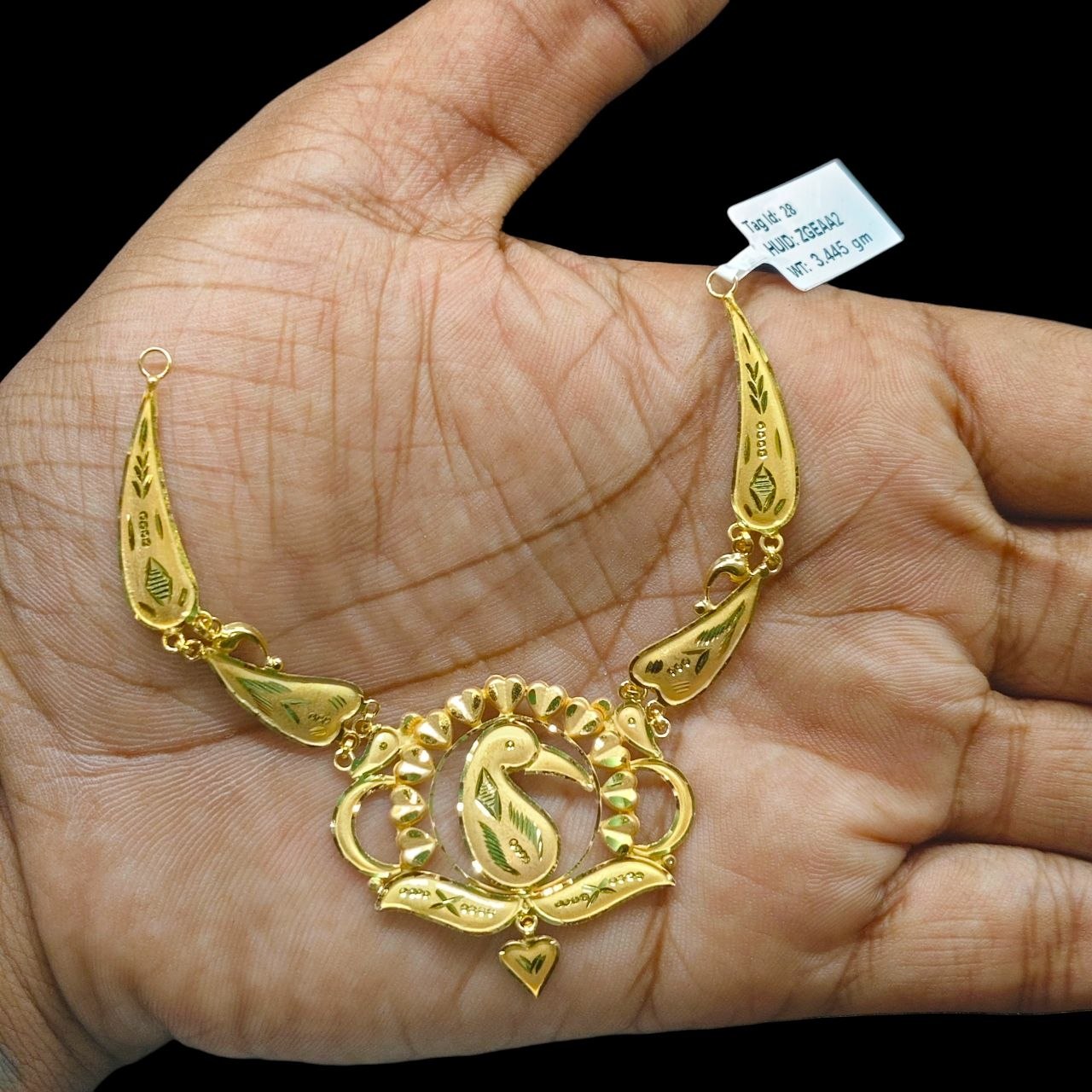 GOLD CHOKER NECKLACE-(WGT: 3.445 GM APPROX) BIS CERTIFIED HUID HALLMARK 9KT GOLD NECKLACE 1 PIECE FOR WOMEN.