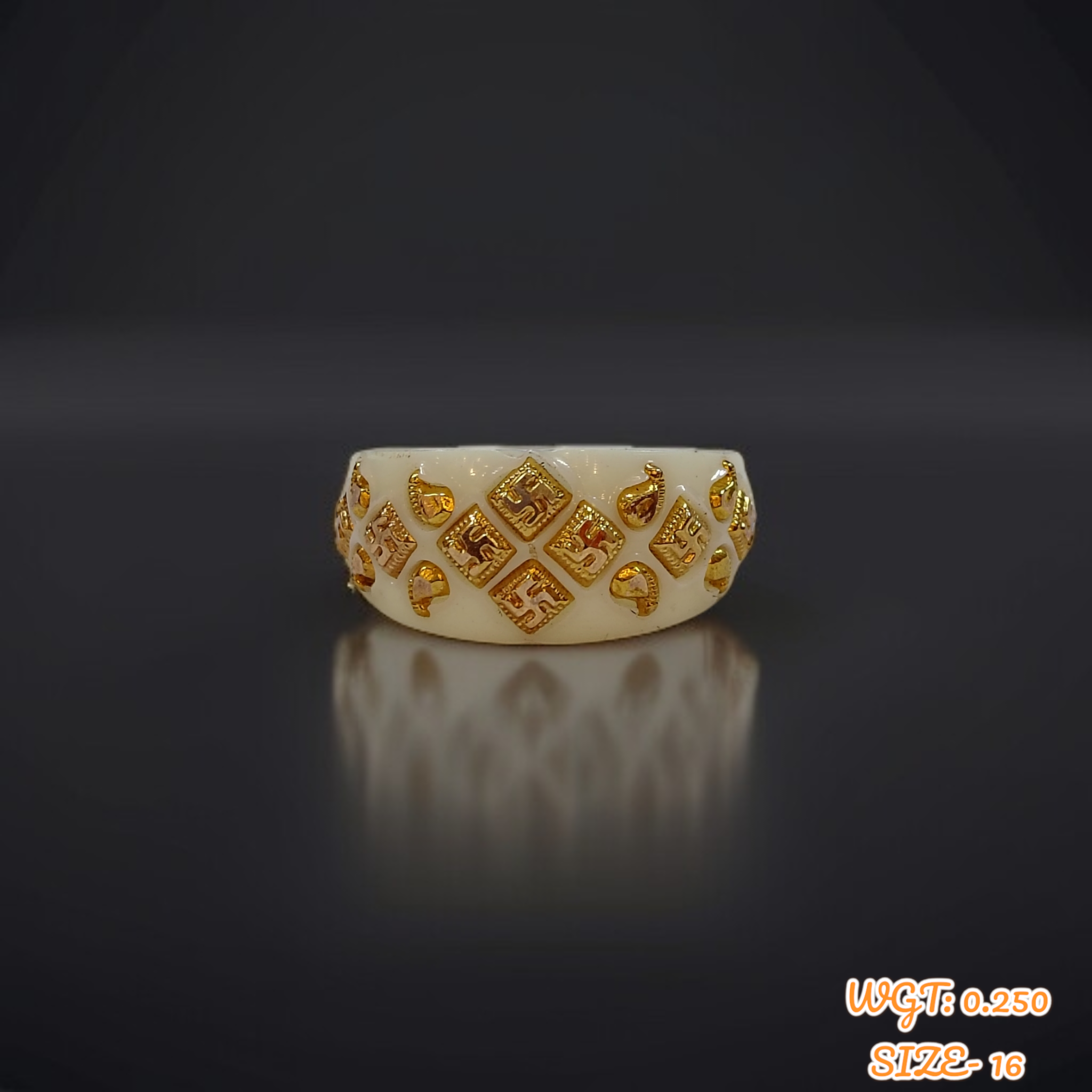 (GPR) TRJ (SIZE: 16) WGT: 0.250 GM APPROX KDM GOLD POLA RING FOR WOMEN 1 PIECE FOR GIFT (SOLD ON MRP)