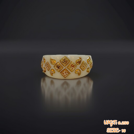 (GPR) TRJ (SIZE: 16) WGT: 0.250 GM APPROX KDM GOLD POLA RING FOR WOMEN 1 PIECE (50 TONCH) BEST FOR GIFT (SOLD ON MRP).
