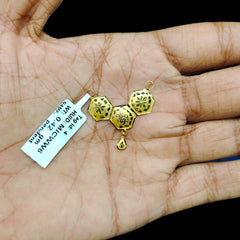GPM9K- (WGT: 0.420 GM APPROX) BIS CERTIFIED HUID HALLMARK 375 9KT GOLD PENDANT FOR WOMEN 1 PIECE WITH FREE MANGALSUTRA & TASSEL. (MICWW6)