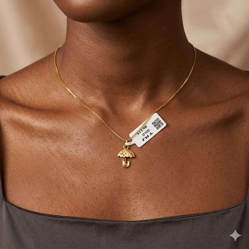 GPM9K- (WGT: 2.100 GM APPROX) BIS CERTIFIED HUID HALLMARK 9KT GOLD CHAIN WITH PENDANT (17 INCH) 1 PIECE FOR WOMEN.