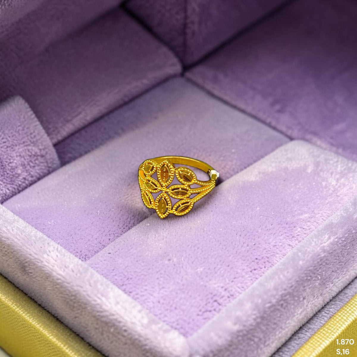LADIES RING (HIQUDE)-(SIZE: 16) WGT: 1.870 GM APPROX BIS CERTIFIED HUID HALLMARK 375 9KT GOLD RING FOR WOMEN 1 PIECE.
