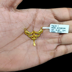 GPM22K- (4Y2E2R)-(WGT: 0.970 GM APPROX) BIS CERTIFIED HUID HALLMARK 22KT GOLD PENDANT MANGALSUTRA 1 PIECE WITH TASSEL.