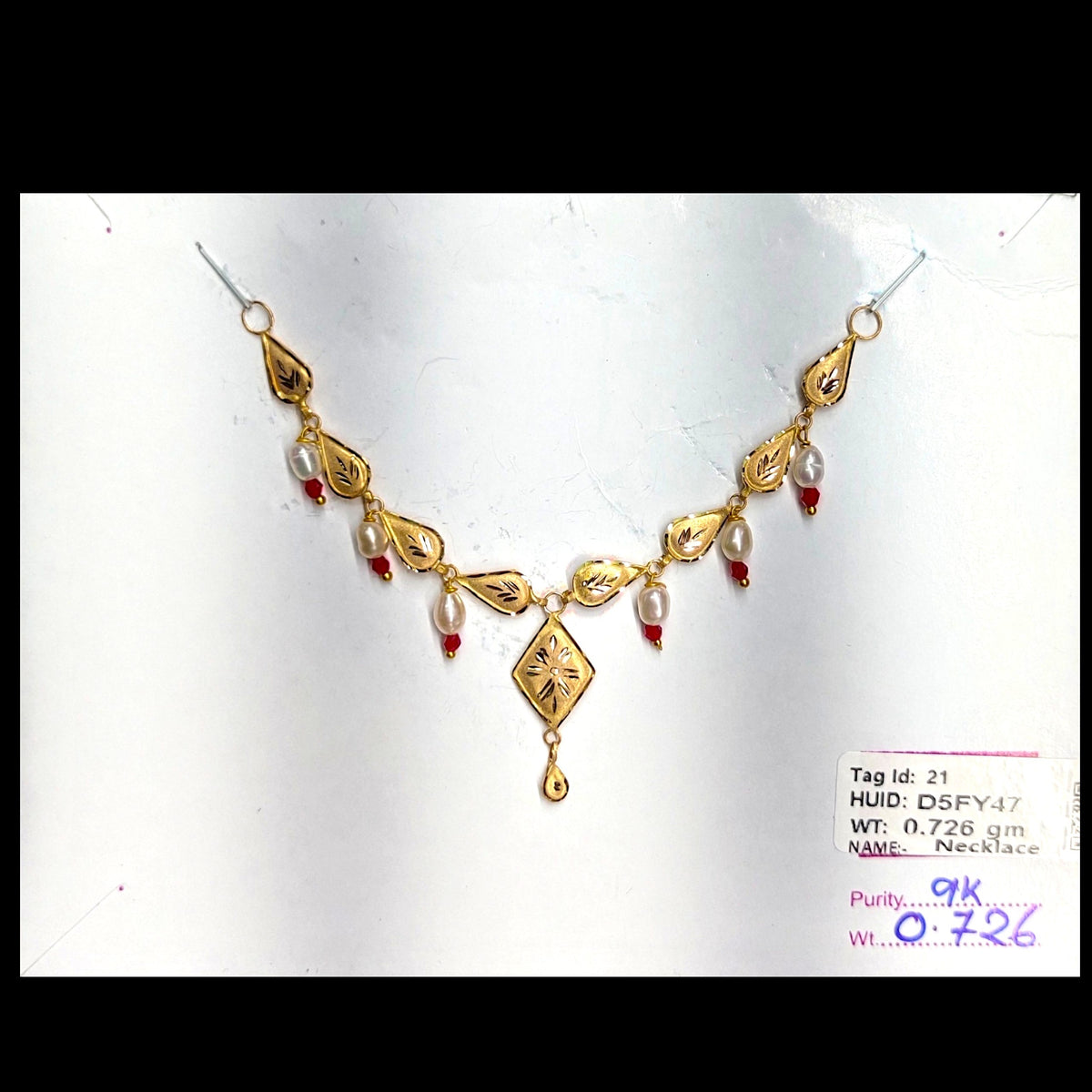 GOLD NECKLACE-(WGT: 0.726 GM APPROX) BIS CERTIFIED HUID HALLMARK 375 9KT GOLD NECKLACE 1 PIECE FOR WOMEN WITH FREE ADJUSTABLE TASSEL. (D5FY47)