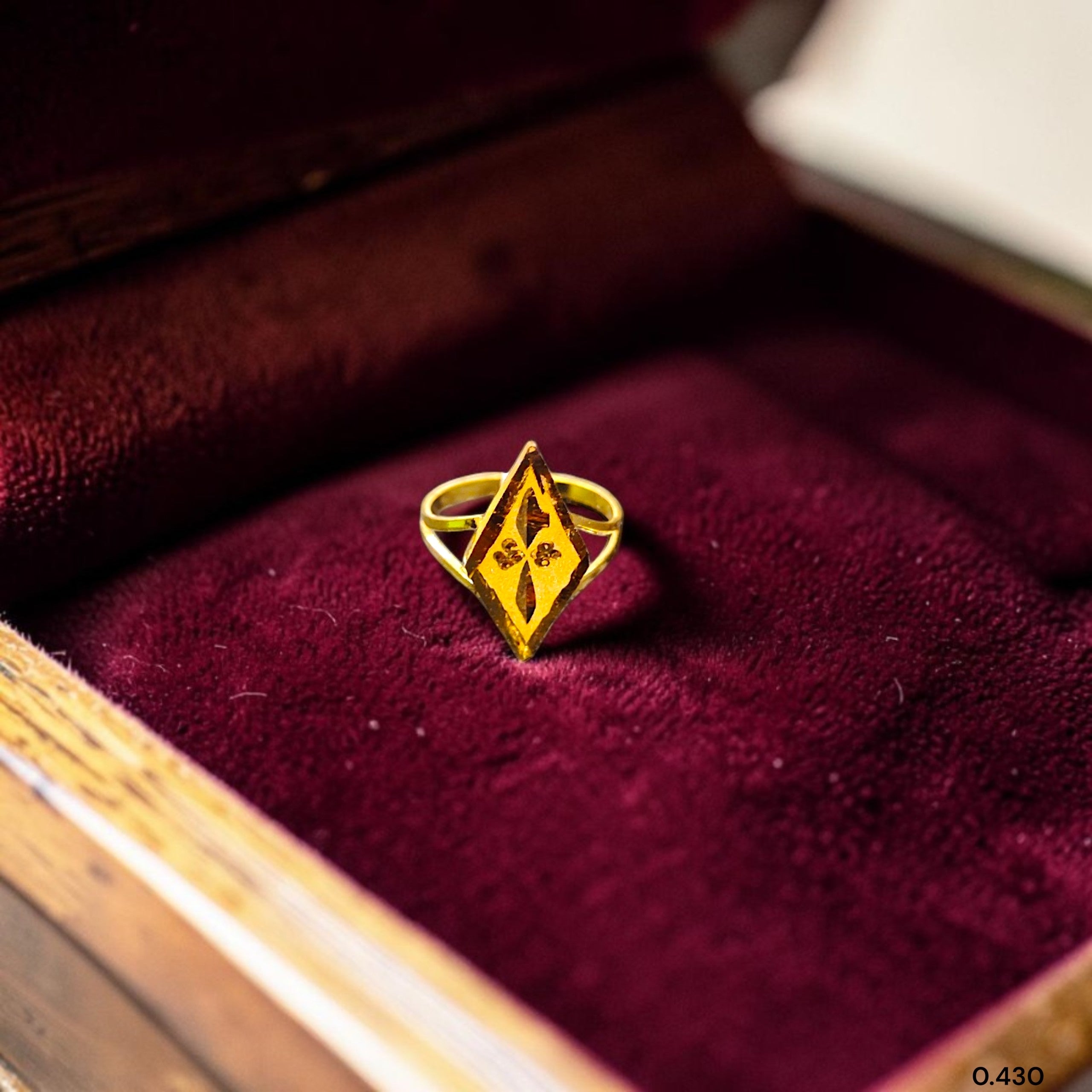 BABY JEWELLERY- TRJ WGT: 0.430 GM APPROX 22KT HUID HALLMARK GOLD BABY FINGER RING 1 PIECE FOR RICE CEREMONY & BIRTHDAY.