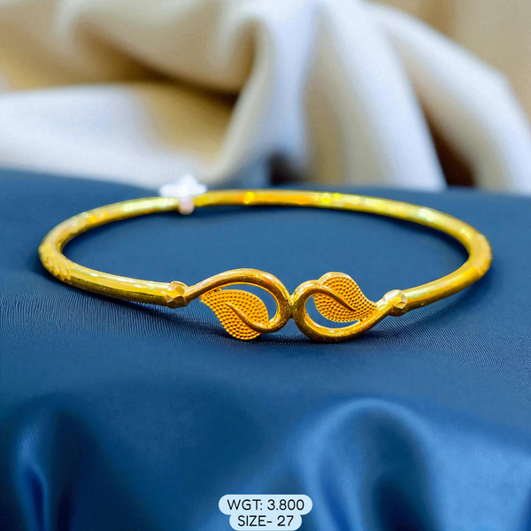 TRJ (SIZE:27) WGT: 3.800 APPROX DUPLEX DUAL LEAF DESIGN HALLMARK 916 22KT GOLD COVER BRACELET 1 PIECE FOR WOMEN - (BILL MANDATORY -EXCHANGE FOR LIFETIME IN STORE ONLY).