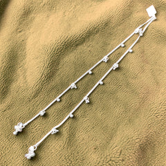 SILVER PAYEL- (A46) (WGT: 20.500 GM APPROX) BIS HALLMARK 925 SILVER PAYEL (ANKLET) 1 PAIR LENGTH: 10 INCH FOR WOMEN.