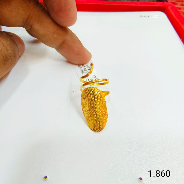 (TURKISH COLLECTION) ADJUSTABLE SIZE (WGT: 1.860 GRAM APPROX) BIS CERTIFIED HUID HALLMARK 916 22KT GOLD FINGER RING FOR WOMEN 1 PIECE (IMPORTED GOLD JEWELLERY).